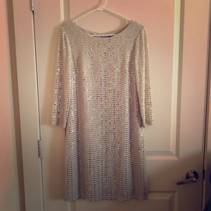 Gold Sequined Cocktail Dress